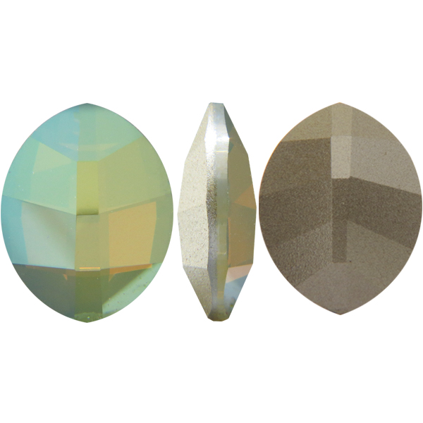 Dreamtime Crystal 4224 Pure Leaf Fancy Stone White Opal Verde 14x11mm