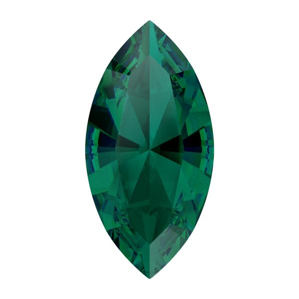 Swarovski 4228 Xilion Navette Fancy Stone Emerald Ignite 10x5mm