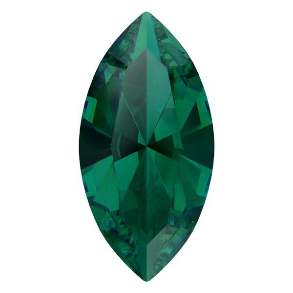 Swarovski 4228 Xilion Navette Fancy Stone Emerald Ignite 8x4mm