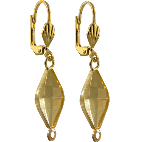 Empty Jewelry Earrings Setting with RING for Dreamtime Crystal 4230 14 x 9 mm. Pair.