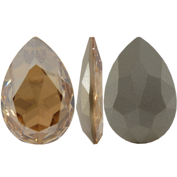 Swarovski 4327 Large Pear Shaped Fancy Stone Crystal Golden Shadow 30x20mm