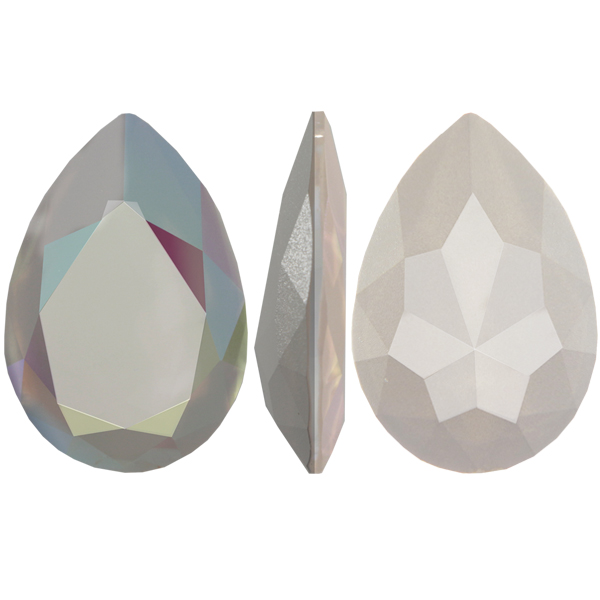 Dreamtime Crystal 4327 Large Pear Shaped Fancy Stone Crystal Powder Grey AB 30x20mm
