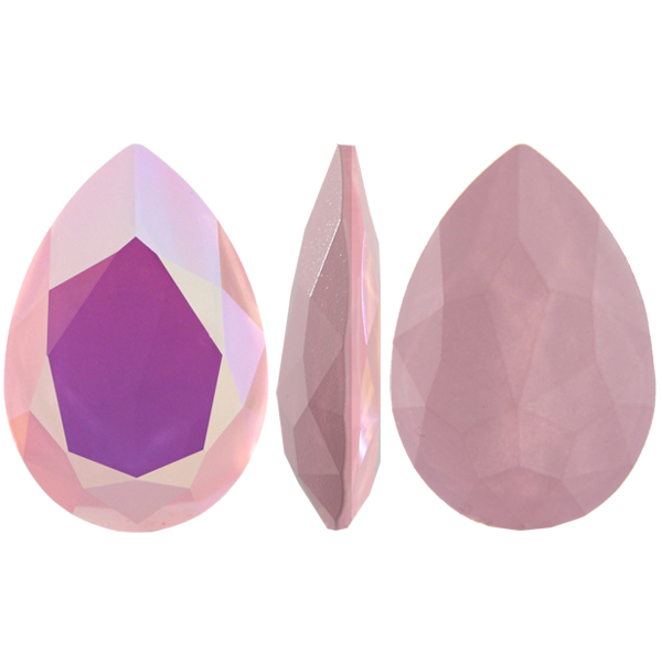 Dreamtime Crystal DC 4327 Large Pear Shaped Fancy Stone Crystal Powder Rose AB 30x20mm
