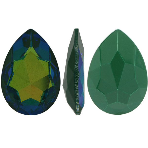 Dreamtime Crystal DC 4327 Large Pear Shaped Fancy Stone Ultra Emerald AB 30x20mm