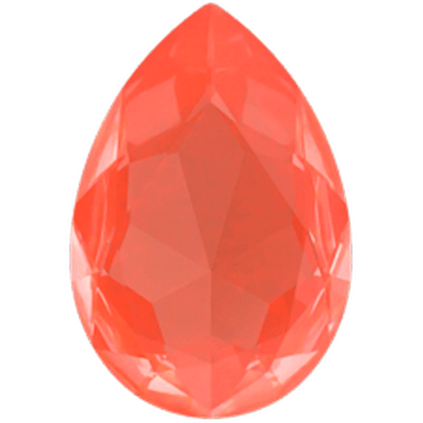 Swarovski 4327 Large Pear-Shaped Fancy Stone Crystal Orange Ignite 30x20mm
