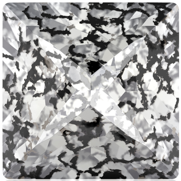 Dreamtime Crystal 4418 Xilion Pointed Square Fancy Stone Crystal Black Patina 8mm