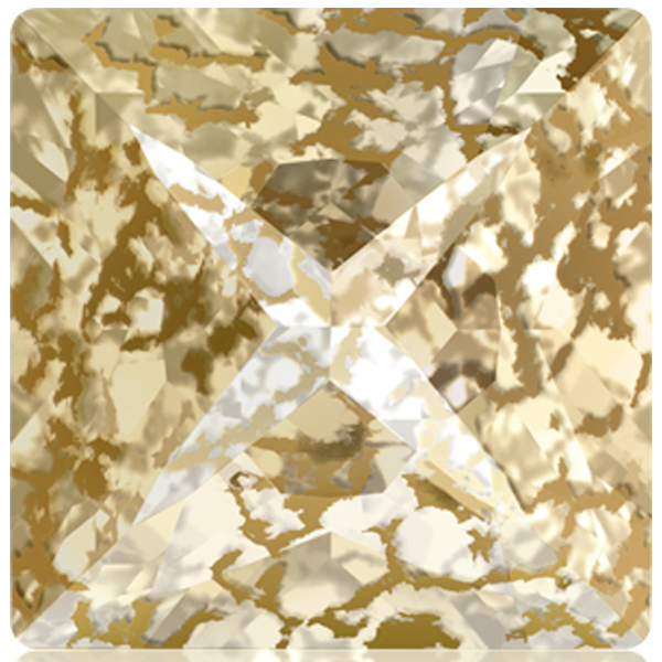 Dreamtime Crystal 4418 Xilion Pointed Square Fancy Stone Crystal Gold Patina 6mm
