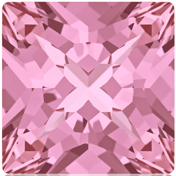 Dreamtime Crystal 4418 Xilion Pointed Square Fancy Stone Light Rose 6mm
