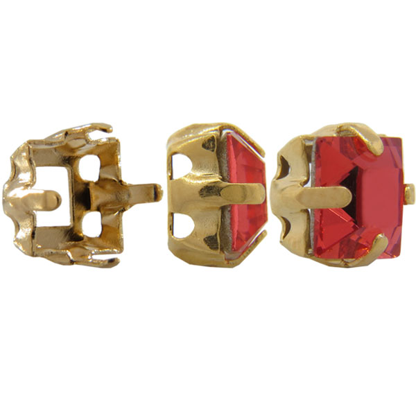 Dreamtime Crystal DC 4428S Setting for Square Fancy Stone Gold 5mm