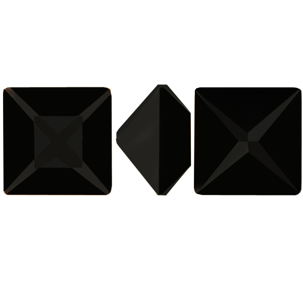 Swarovski 4428 Square Fancy Stone Jet (Unfoiled) 3mm