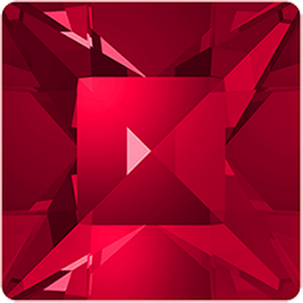 Dreamtime Crystal DC 4428 Square Fancy Stone Scarlet 8mm