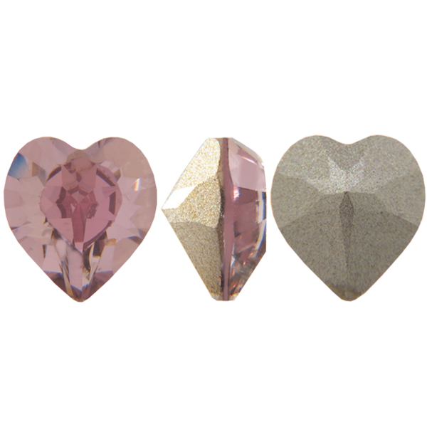 Dreamtime Crystal DC 4884 Heart Fancy Stone Crystal Antique Pink 6.6x6mm