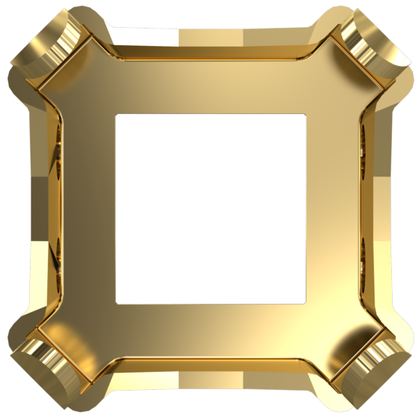 Dreamtime Crystal DC 4499/S Prismatic Square Fancy Stone Sew-On Setting 20mm Gold