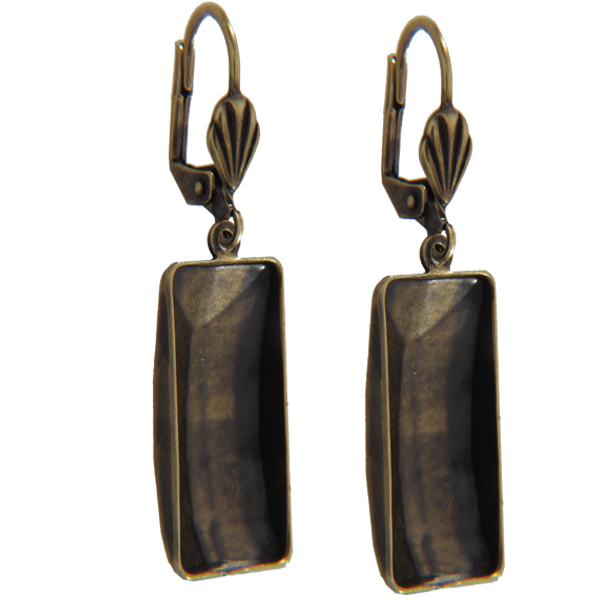 Empty Jewelry Earrings Setting for Dreamtime Crystal 4524 16 x 8 mm. Pair.