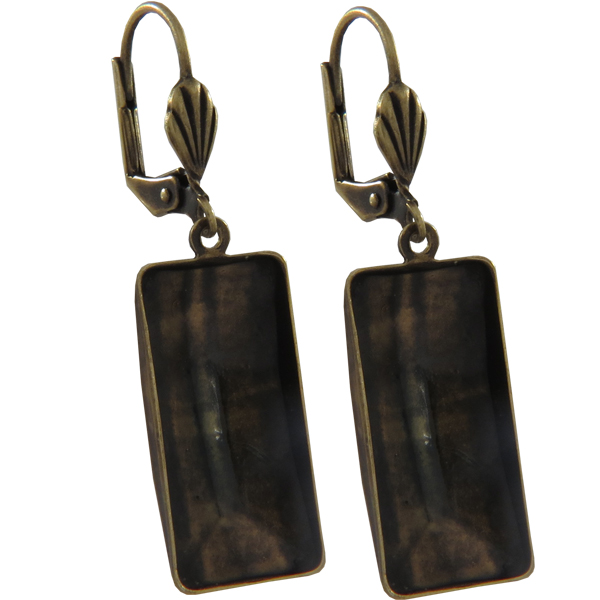 Empty Jewelry Earrings Setting for Dreamtime Crystal 4524 23 x 11 mm. Pair.