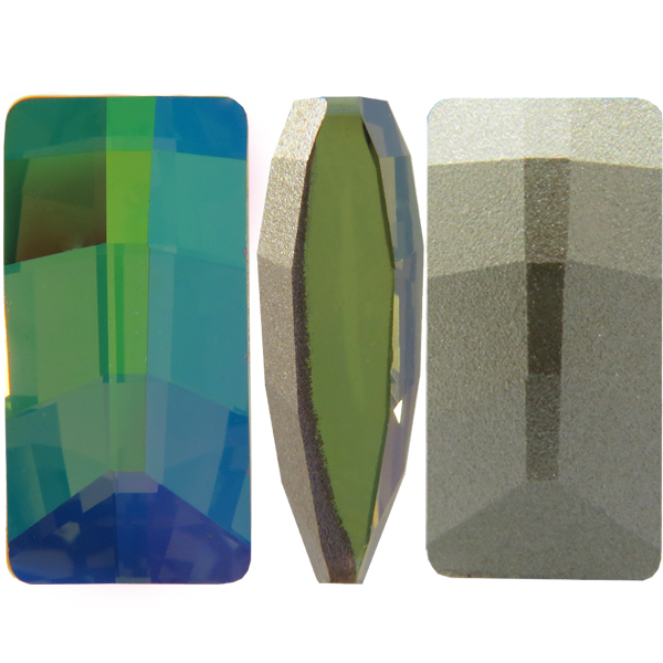 Dreamtime Crystal 4524 Pure Baguette Fancy Stone Peridot Purple Haze 16x8mm