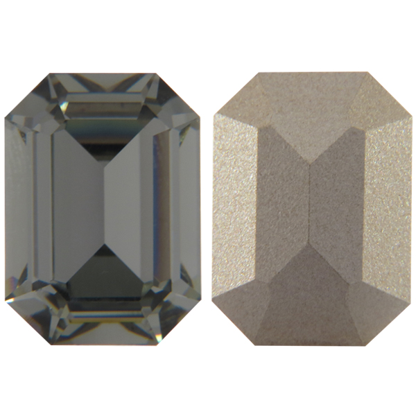 Swarovski 4610 Rectangle Octagon Fancy Stone Black Diamond 14x10mm