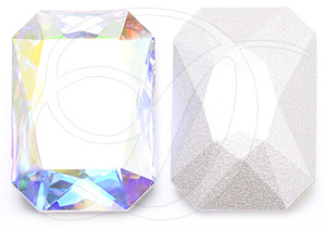 Swarovski 4627 Large Rectangle Octagon Fancy Stone Crystal AB 27x18.5mm