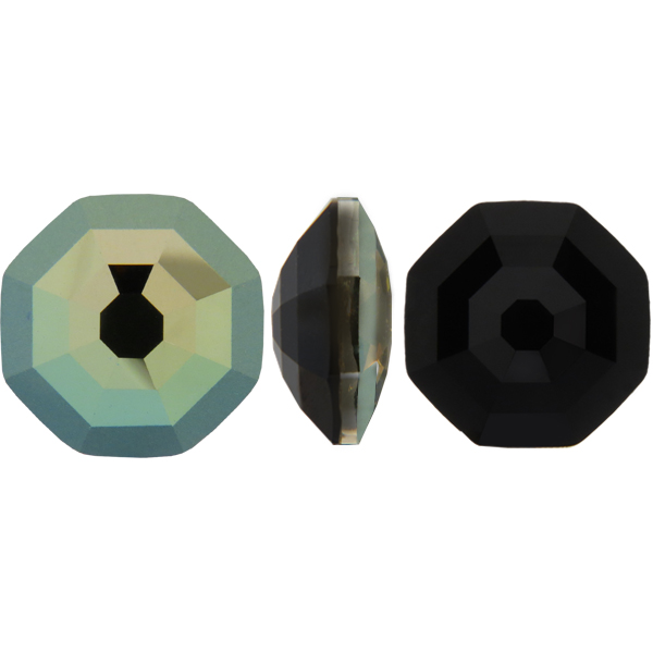 Dreamtime Crystal 4678/G Solaris Fancy Stone, Partly Frosted Jet Verde 14mm