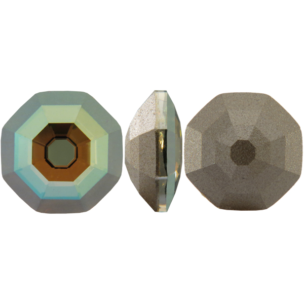 Dreamtime Crystal 4678/G Solaris Fancy Stone, Partly Frosted Crystal Verde 14mm