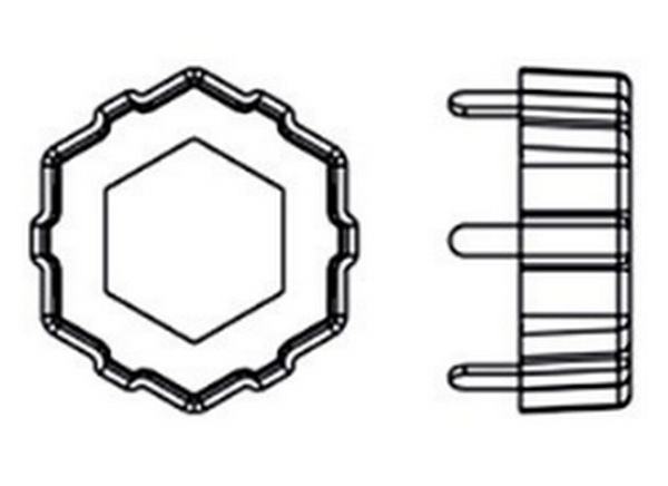 Swarovski 4681/S Vision Hexagon Fancy Stone Sew-On Setting 18mm Rhodium