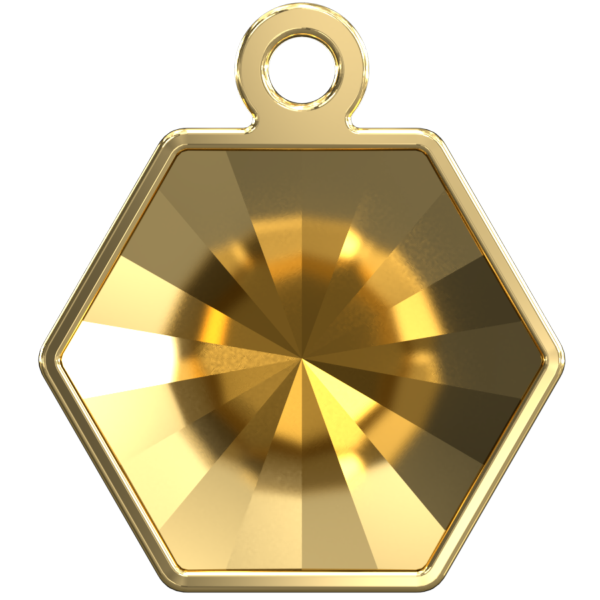 Dreamtime Crystal DC 4699/J Prismatic Hexagon Fancy Stone Setting Gold 9.4x10.8mm
