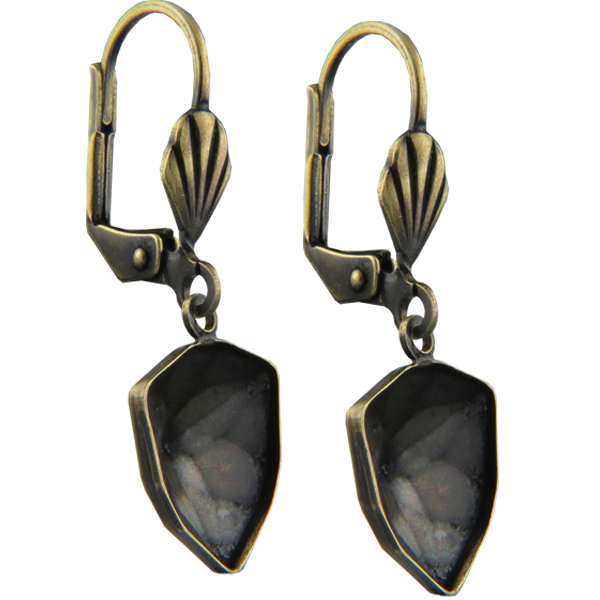 Empty Jewelry Earrings Setting for Dreamtime Crystal 4706 12 mm. Pair.
