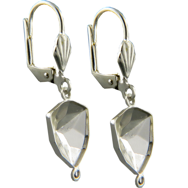 Empty Jewelry Earrings Setting with RING for Dreamtime Crystal 4706 17 mm. Pair.