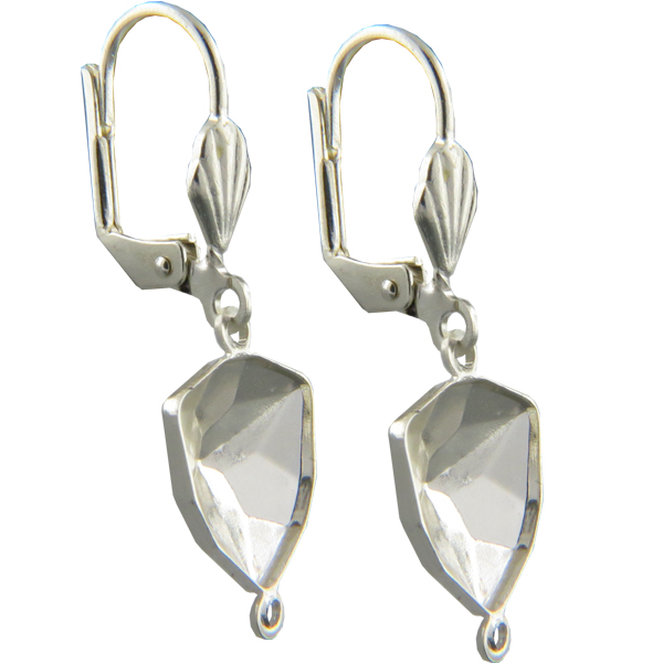 Empty Jewelry Earrings Setting with RING for Dreamtime Crystal 4706 12 mm. Pair.