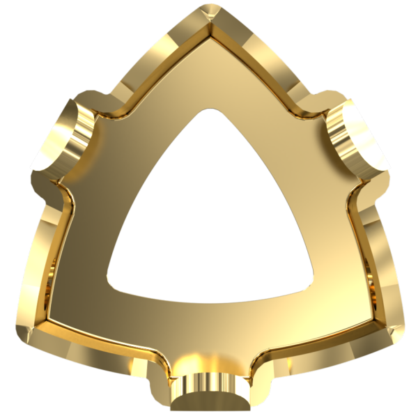Dreamtime Crystal DC 4799/S Prismatic Triangle Fancy Stone Sew-On Setting Gold 14x14.3mm