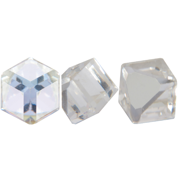 Swarovski 4841 Cut Corner Cube Fancy Stone Crystal AB Comet Argent Light (CAL V Z) 4mm
