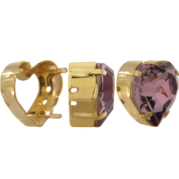Dreamtime Crystal DC 4884S Setting for Heart Fancy Stone Gold 5.5x5mm