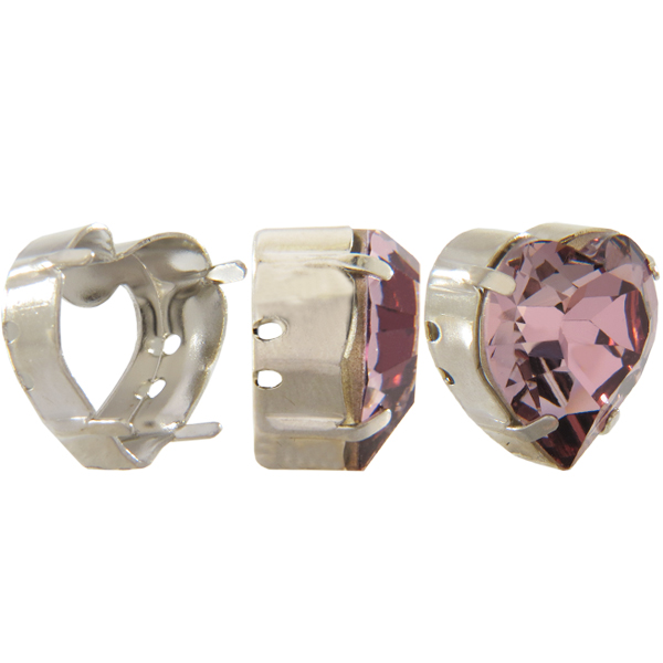 Dreamtime Crystal DC 4884S Setting for Heart Fancy Stone Silver 6.6x6mm