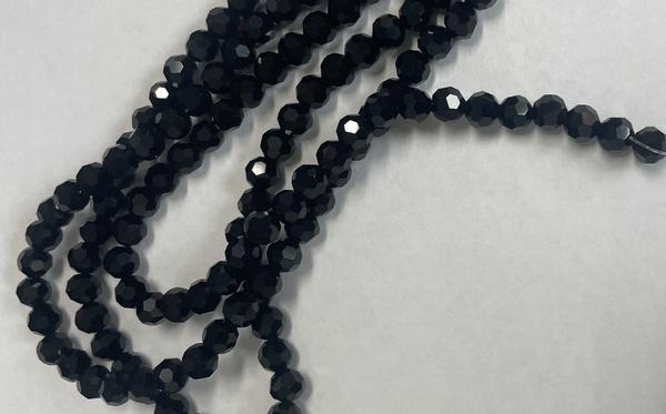 Spark Round Beads Jet 6mm
