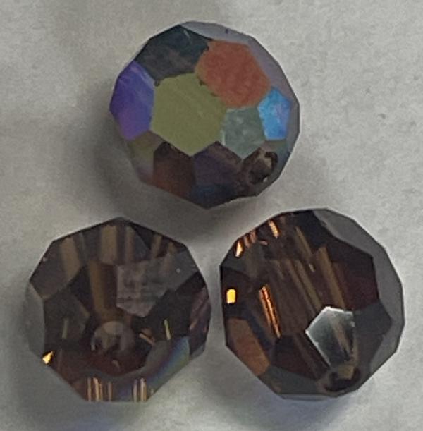 Dreamtime Crystal DC 5000 Round Bead Light Smoked Topaz AB 6mm
