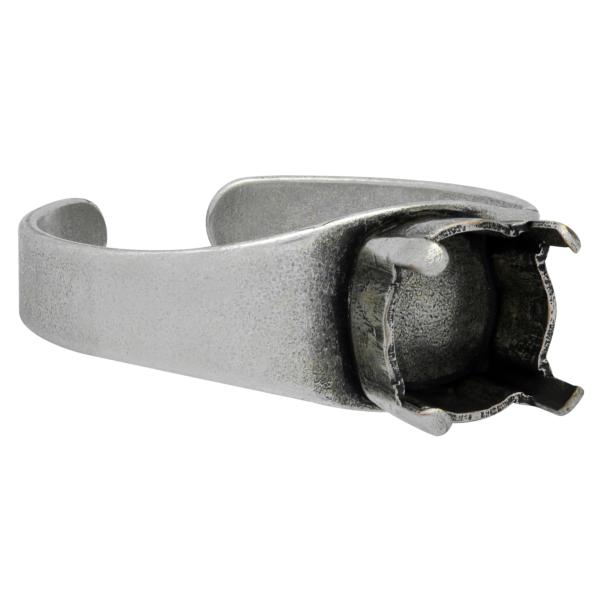 39ss Solitaire adjustable ring base Antique Silver