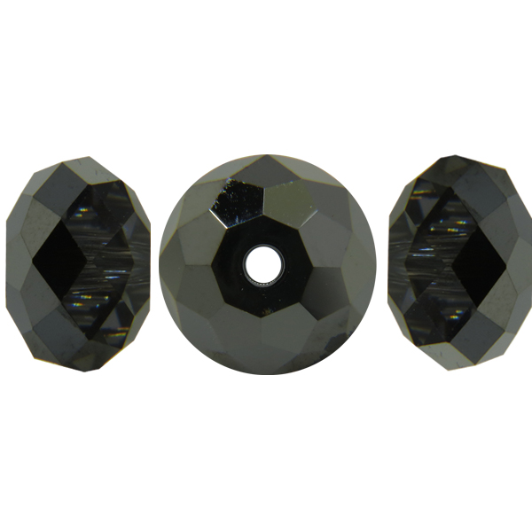 Swarovski 5040 Briolette Bead Crystal Silver Night 6mm