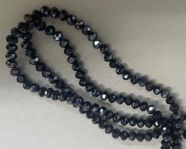 Spark Briolette Beads Jet Blue Hematite 6mm