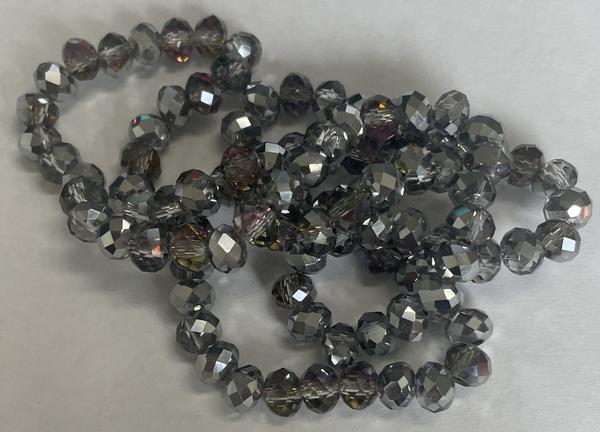 Spark Briolette Beads Light Chrome 6mm