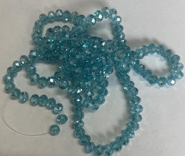 Spark Briolette Beads Light Turquoise AB 6mm