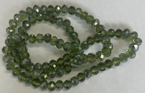 Spark Briolette Beads Olivine AB 6mm