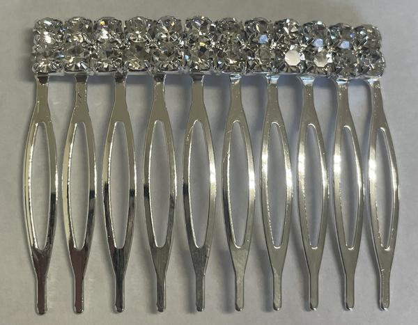 2 Row Rhinestone Wire Comb