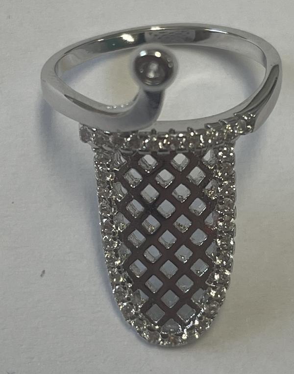 Adjustable Fingernail Ring Silver
