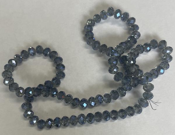 Spark Briolette Beads Metallic Blue 6mm