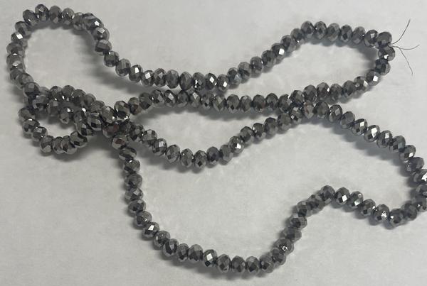 Spark Briolette Beads Jet Hematite 4mm