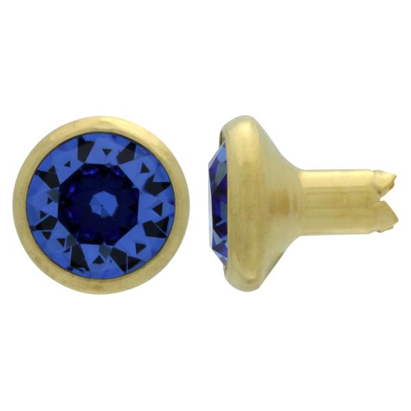 Dreamtime Crystal Rhinestone Rivets in Sapphire/Gold ss29