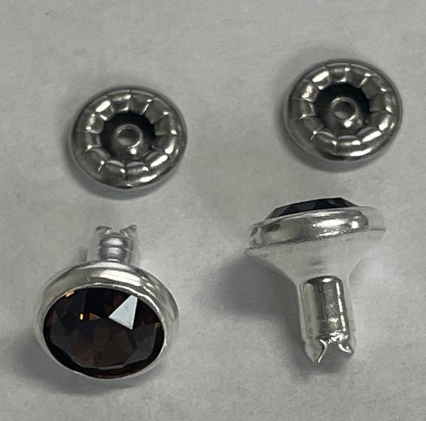 Swarovski Crystal Rivets 53001 ss29 ReCreated Smoked Topaz/Silver