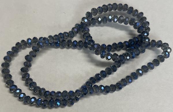 Spark Briolette Beads Metallic Blue 4mm