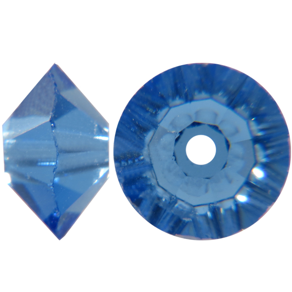 Swarovski 5305 Flat Bicone Rondelle Spacer Bead Sapphire 6mm