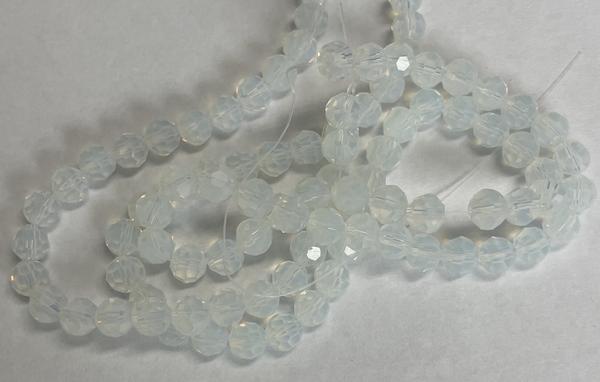 Spark Round Beads White Opal 6mm